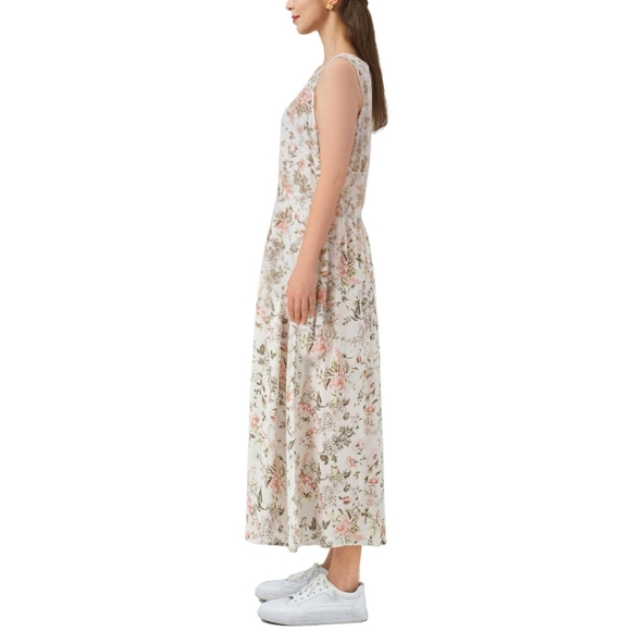 Frye Women Floral Sleeveless Button Front Midi Dress Boho Cottagecore sz XL - Picture 8 of 16